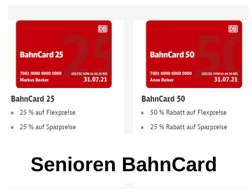 Bahncard 25 und 50 für Senioren